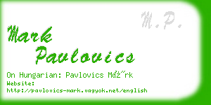 mark pavlovics business card